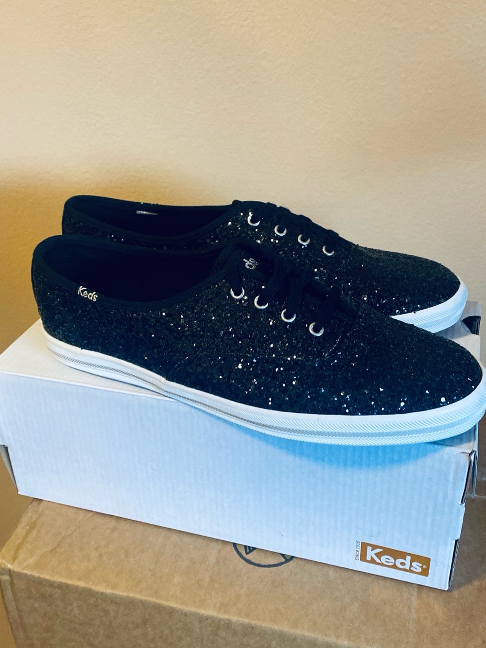 Keds Glitter Cel Black size 9.5 m
